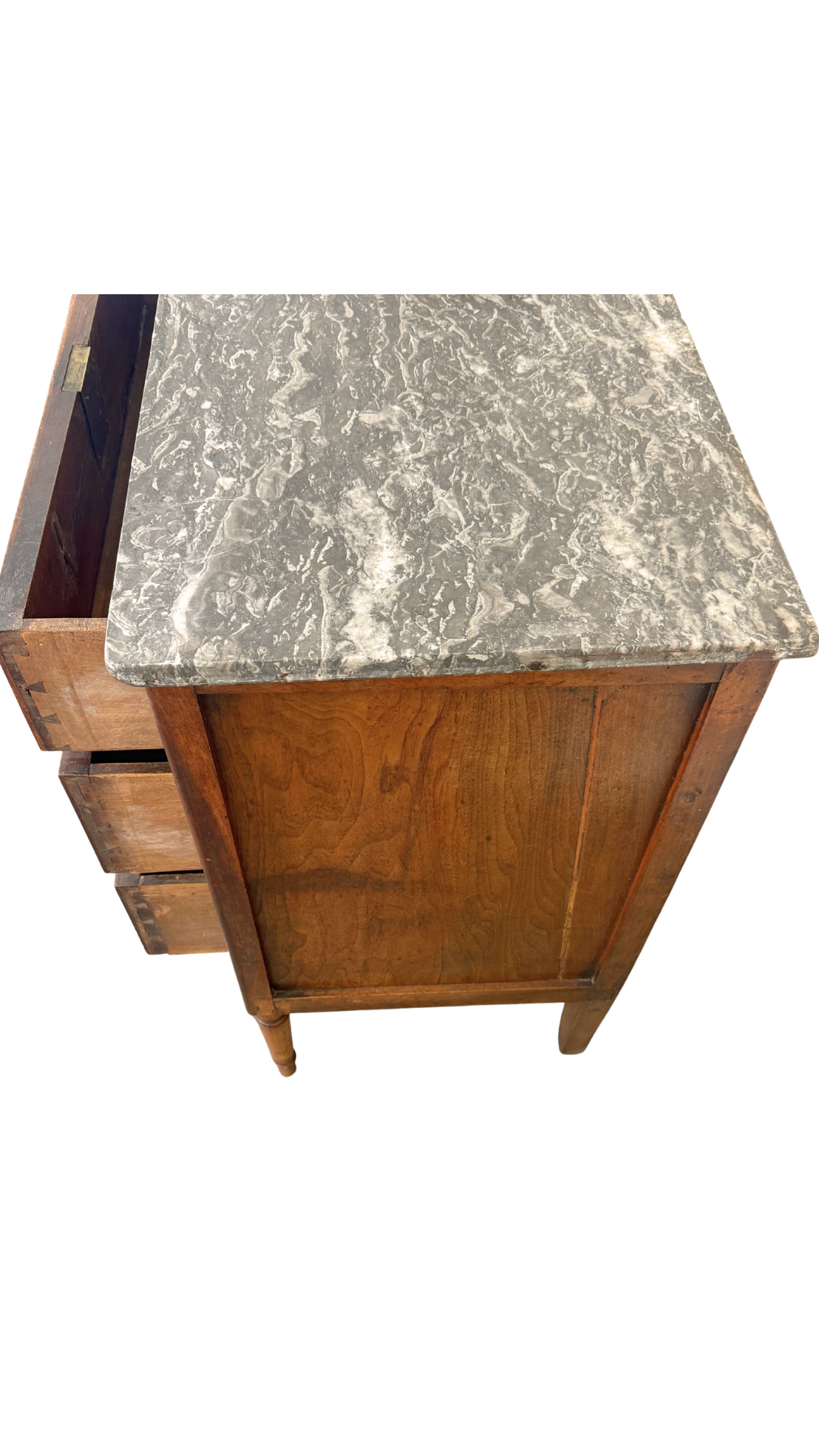 Petite French Walnut Commode with Marble Top