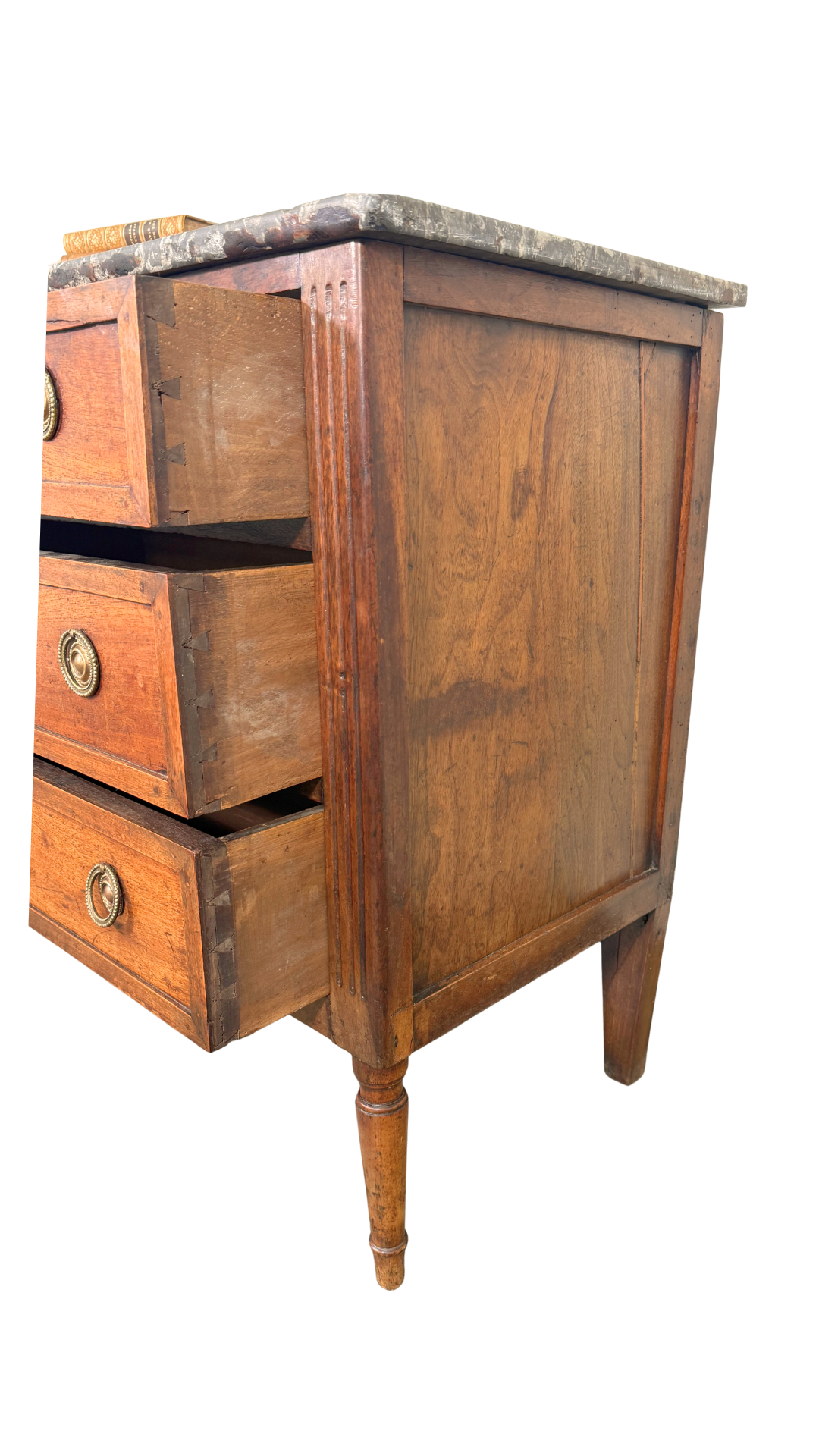 Petite French Walnut Commode with Marble Top