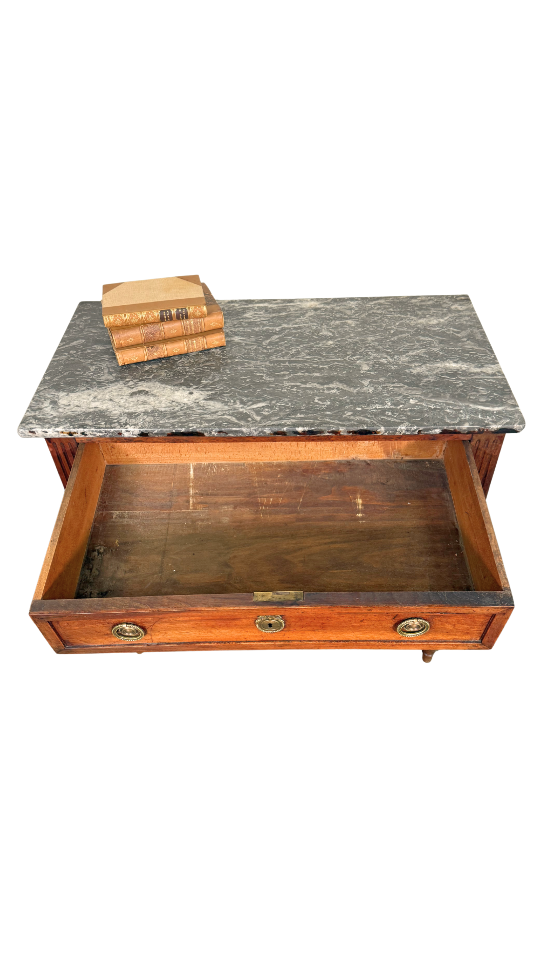 Petite French Walnut Commode with Marble Top