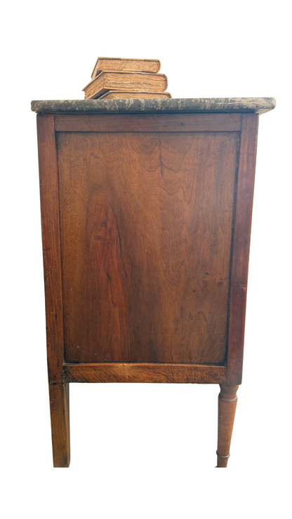 Petite French Walnut Commode with Marble Top