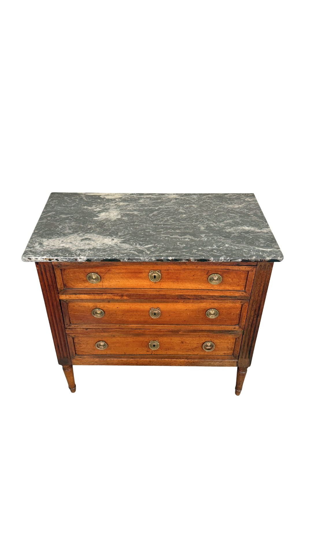 Petite French Walnut Commode with Marble Top