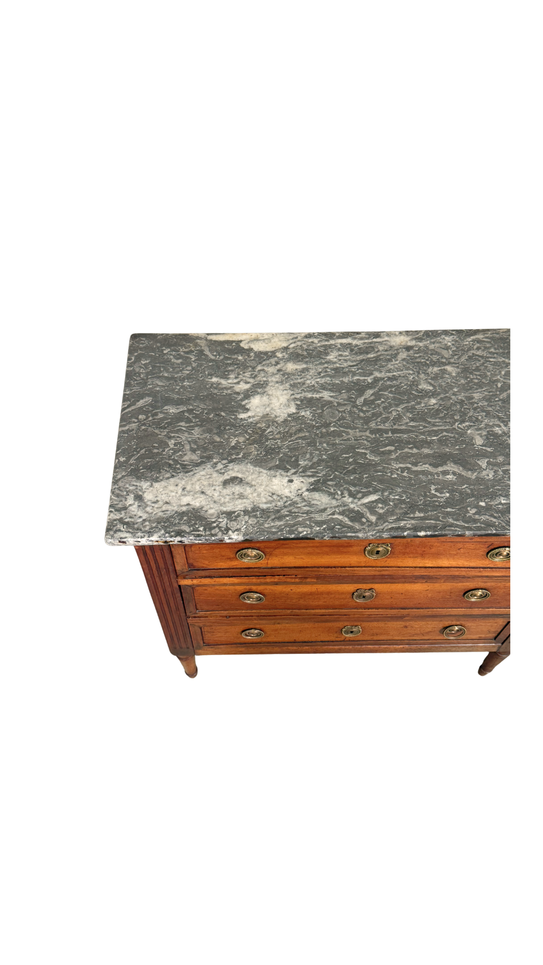 Petite French Walnut Commode with Marble Top