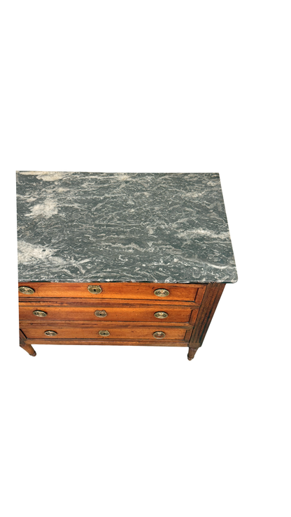 Petite French Walnut Commode with Marble Top