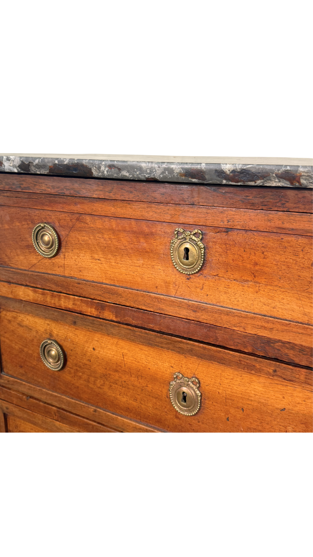 Petite French Walnut Commode with Marble Top