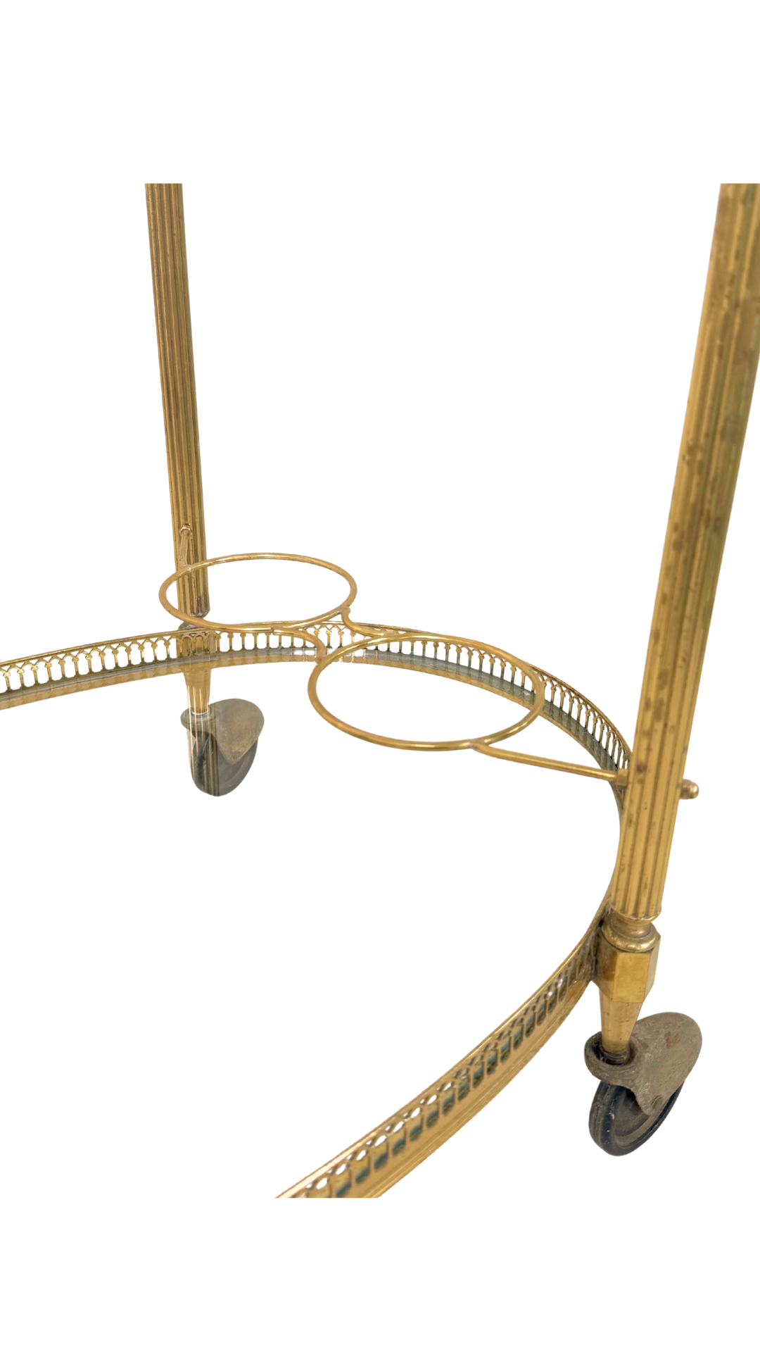 French Brass & Glass Oval Bar Cart