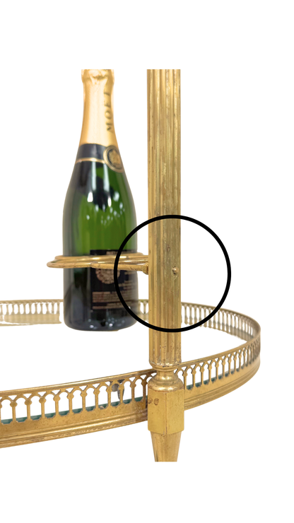 French Brass & Glass Oval Bar Cart