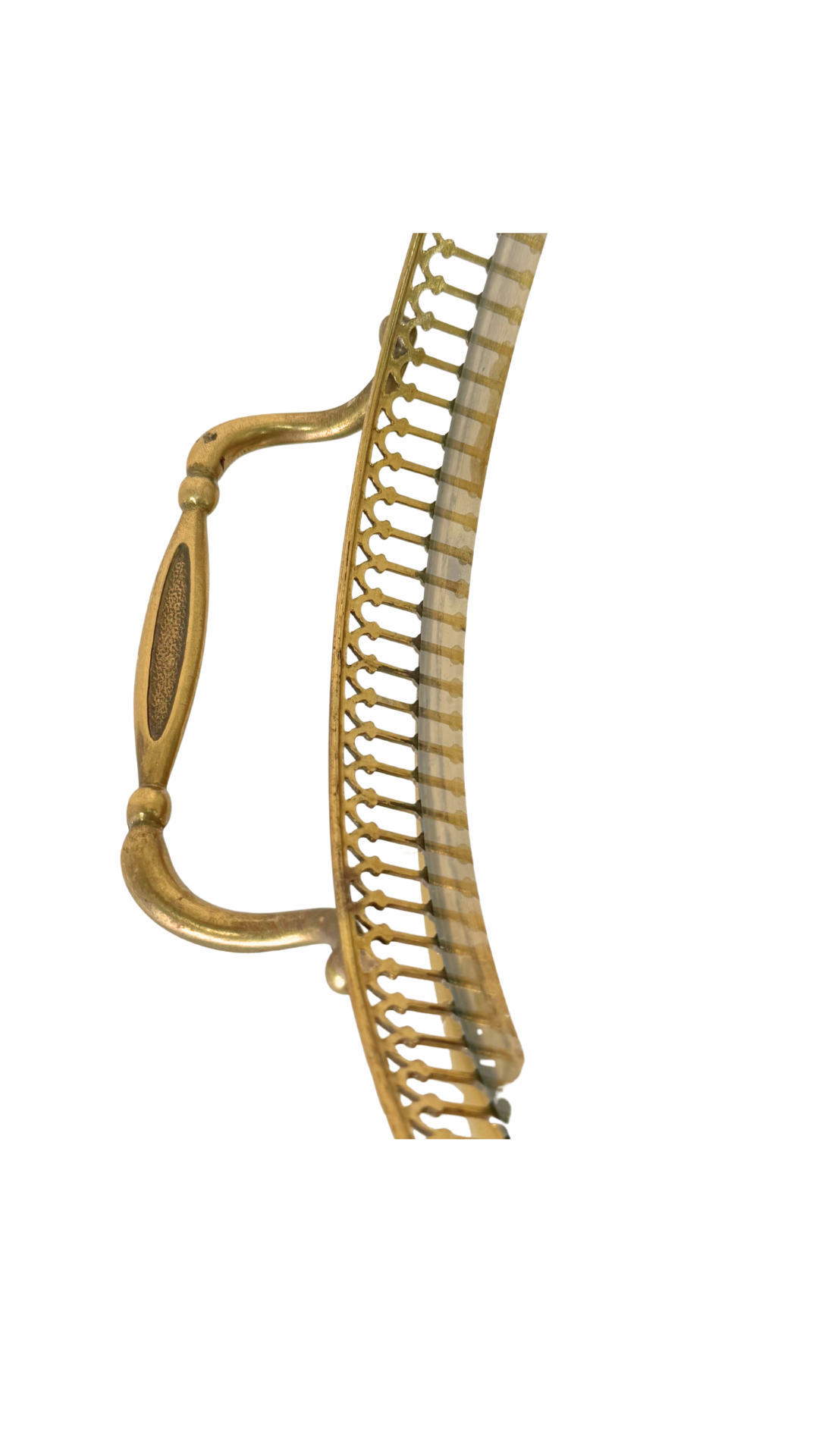 French Brass & Glass Oval Bar Cart