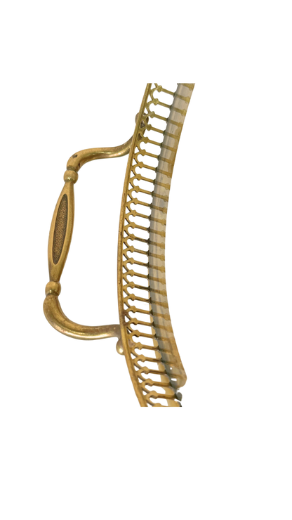 French Brass & Glass Oval Bar Cart