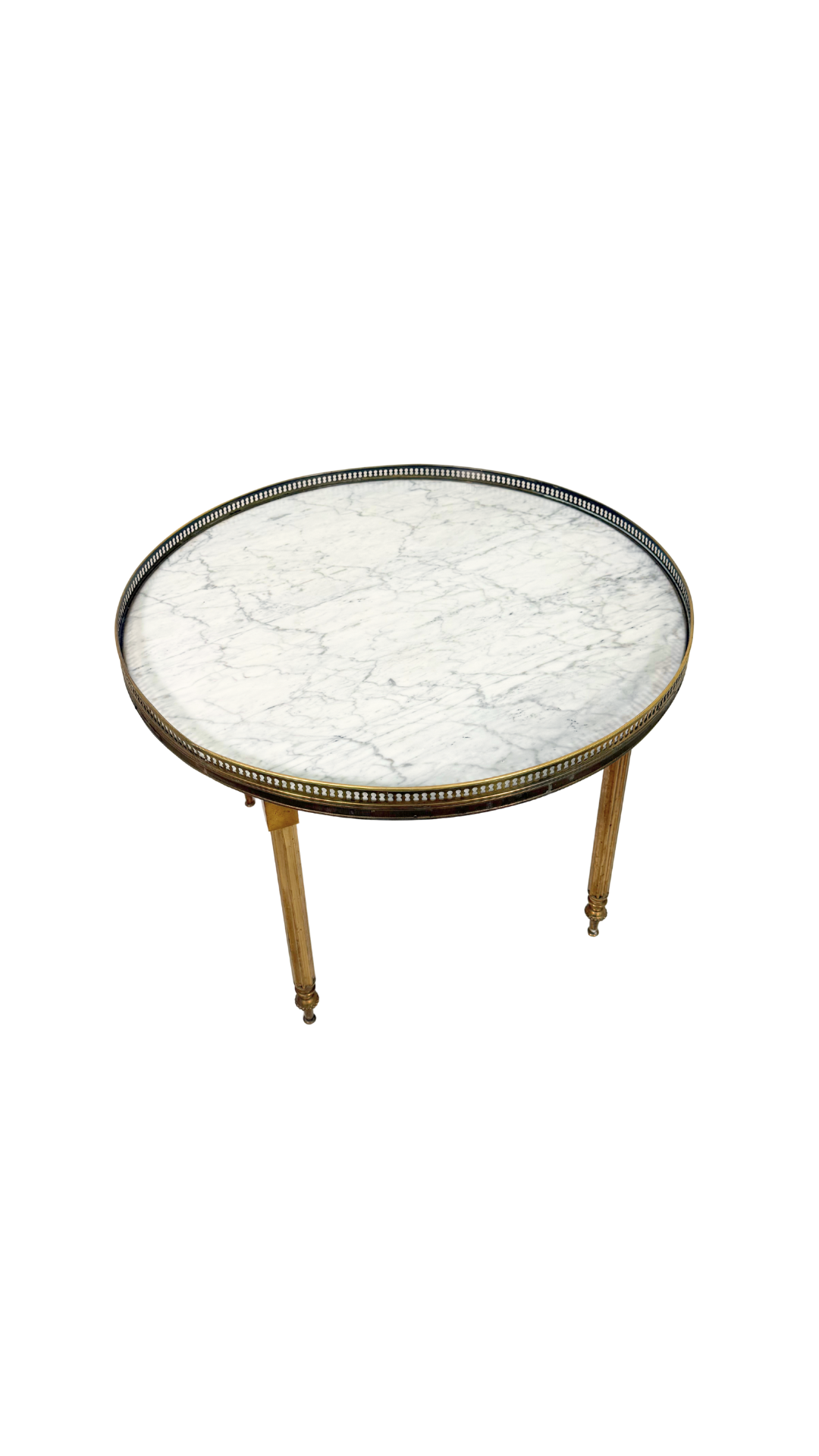 French Brass & Marble Gueridon Table