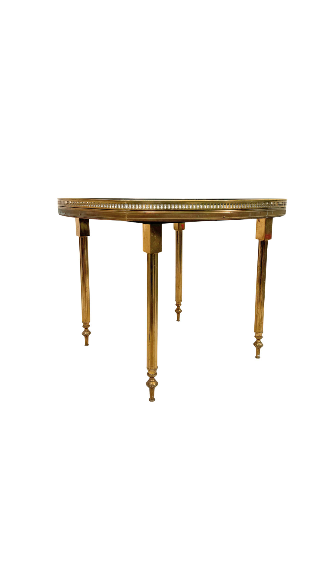French Brass & Marble Gueridon Table