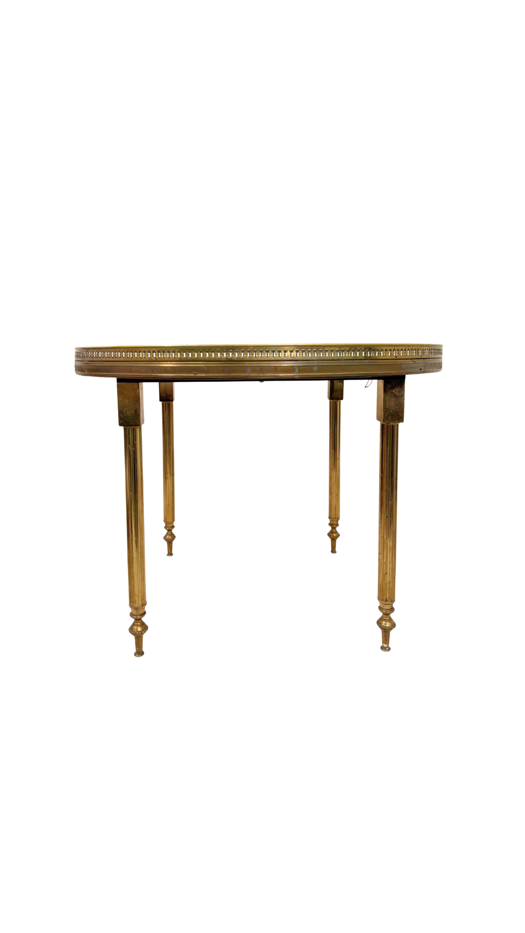 French Brass & Marble Gueridon Table