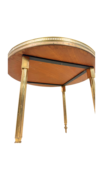 French Brass & Marble Gueridon Table