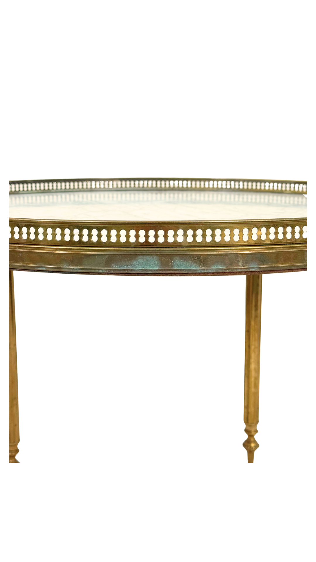 French Brass & Marble Gueridon Table