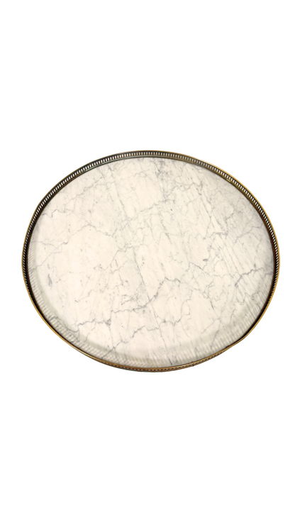 French Brass & Marble Gueridon Table