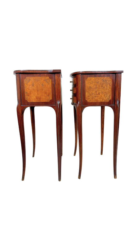 Louis XV–Style Nightstands with Burl Veneer Panels