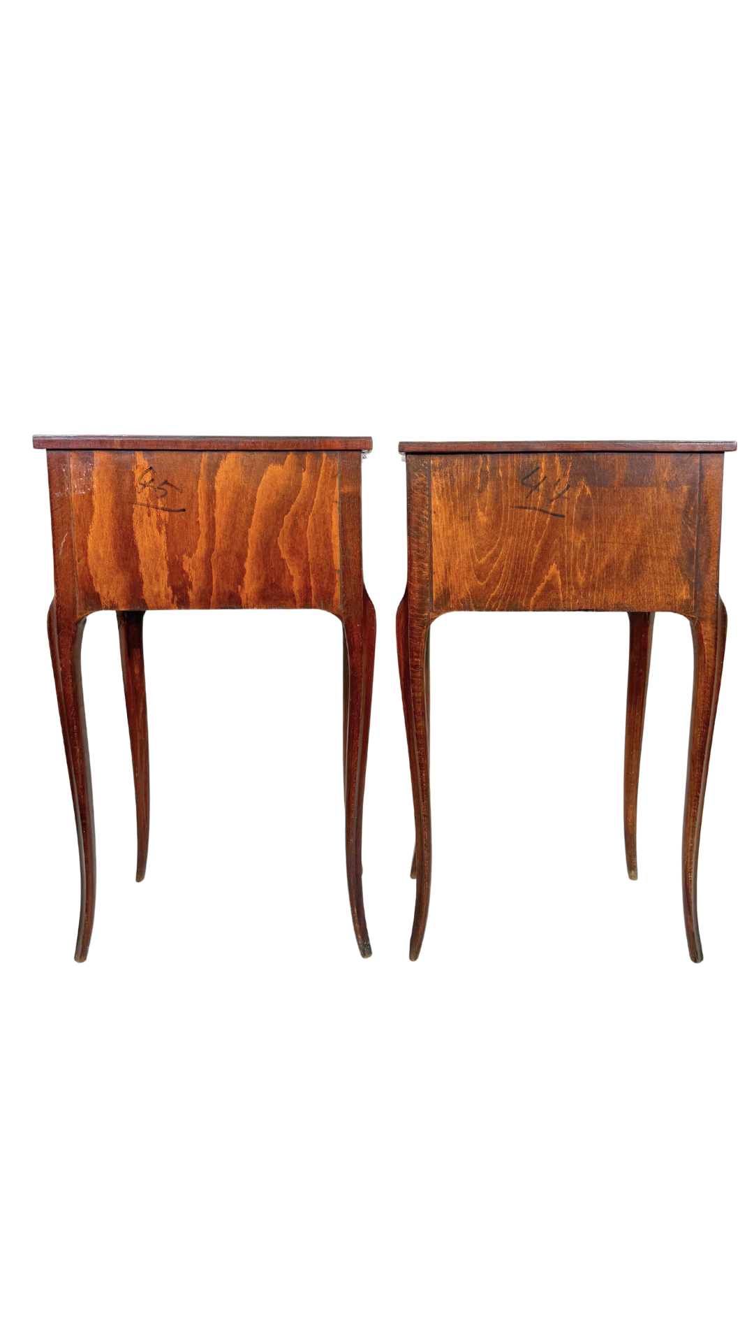 Louis XV–Style Nightstands with Burl Veneer Panels