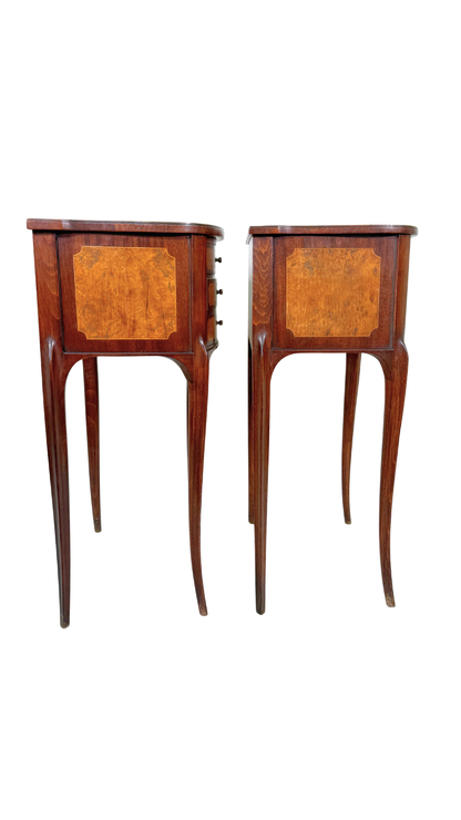 Louis XV–Style Nightstands with Burl Veneer Panels