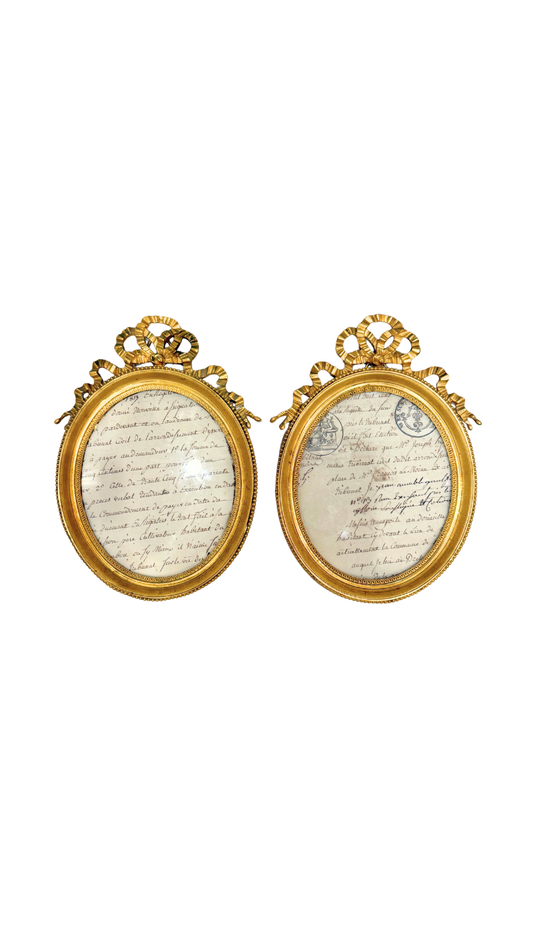 Pair of Antique French Gilt Oval Frames