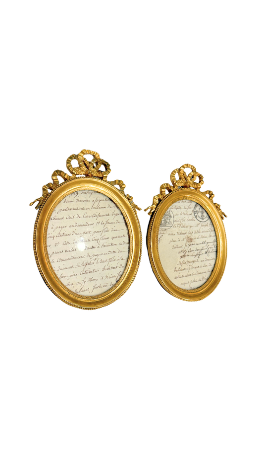 Pair of Antique French Gilt Oval Frames