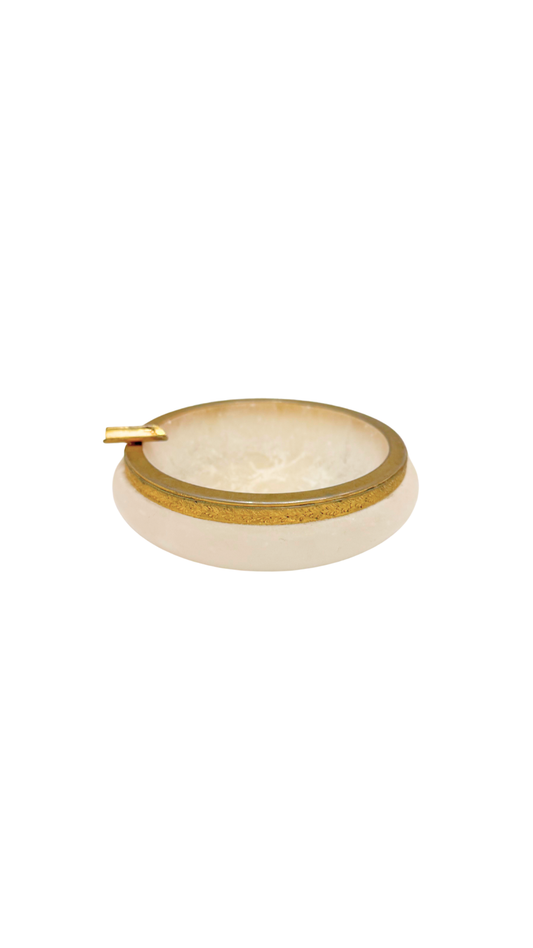 Alabaster Ashtray with Gilt Rim