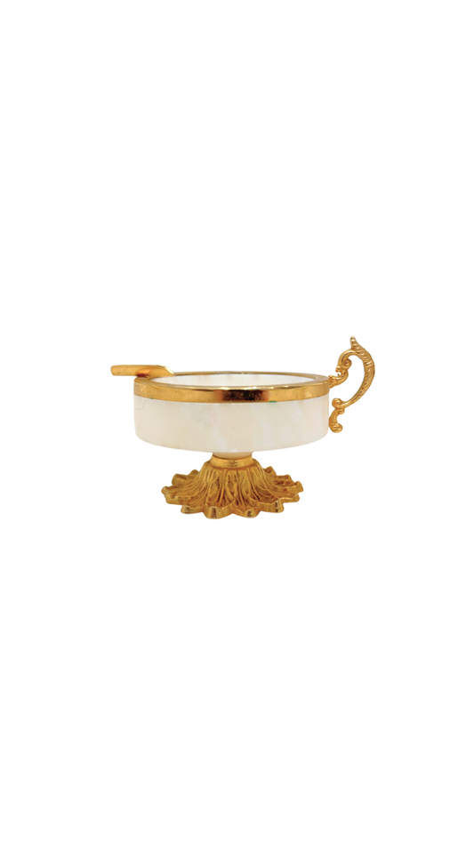 Alabaster & Gilt Bronze Ashtray