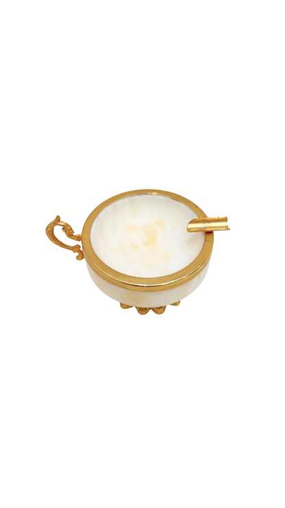 Alabaster & Gilt Bronze Ashtray