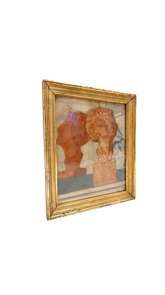 Framed Classical Painting of Sculptural Bust