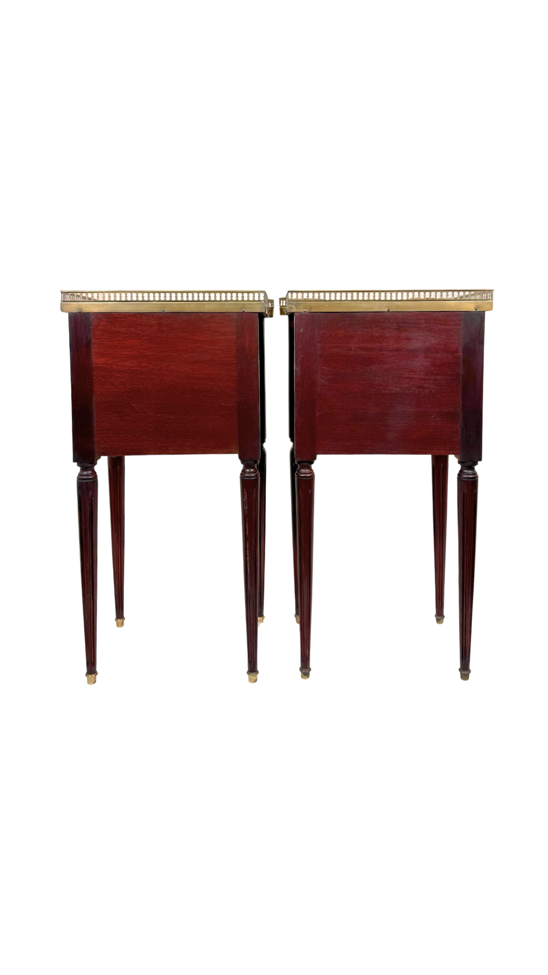 Pair of Louis XVI Marble-Top Bedside Tables