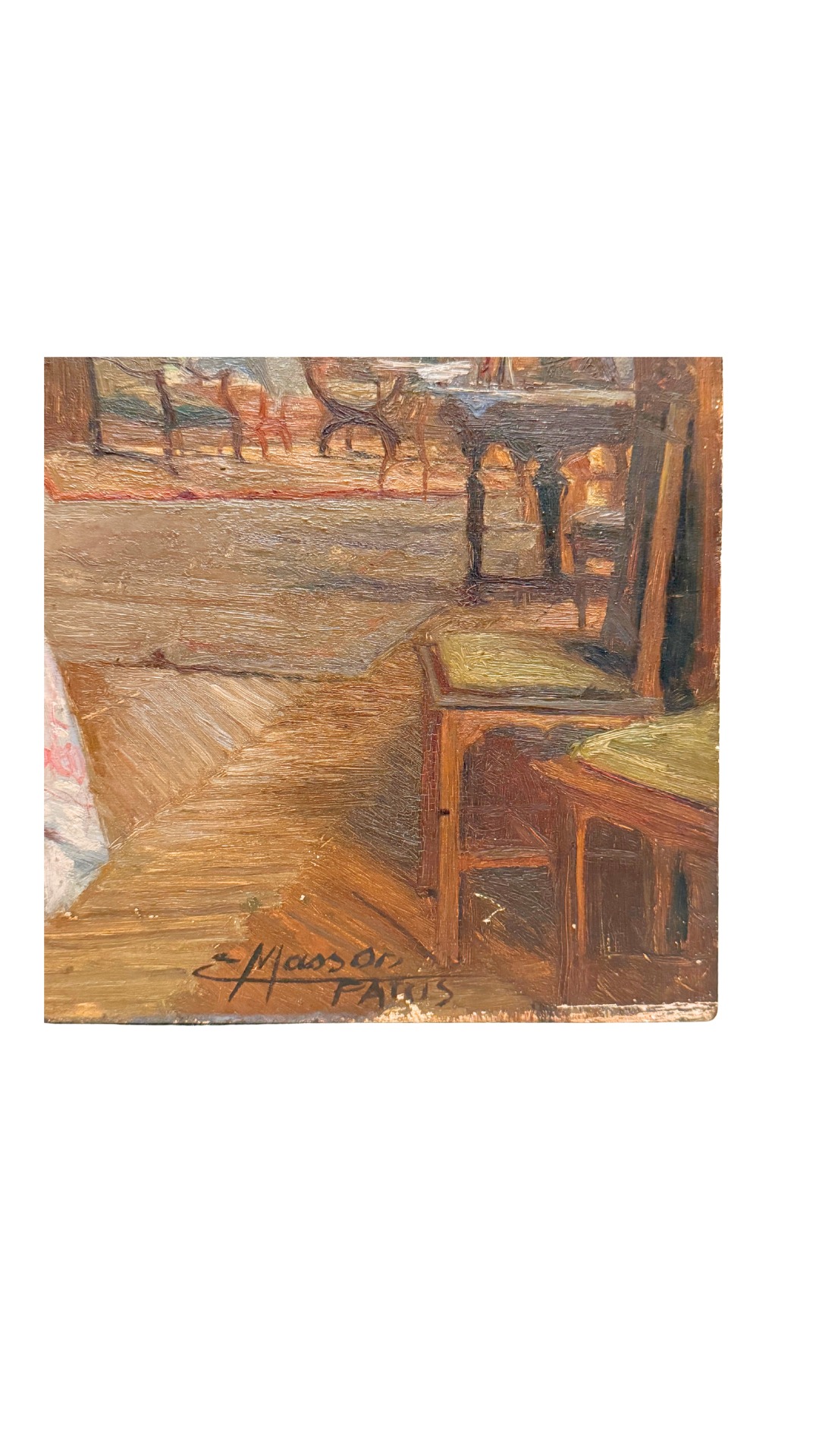 Signed Parisian Interior Scene Oil Painting