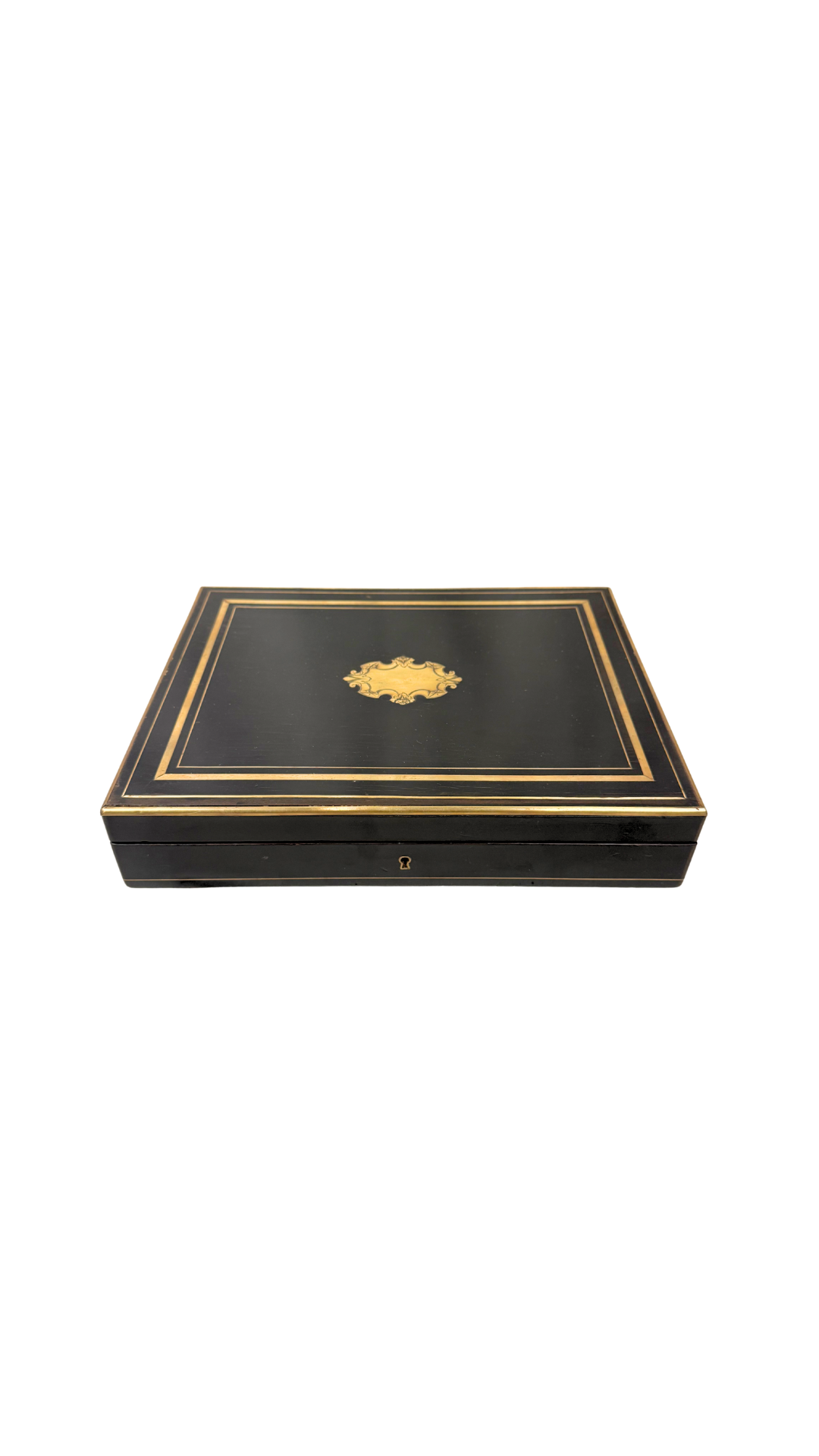 Napoléon III French Ebonized Game Box with Key