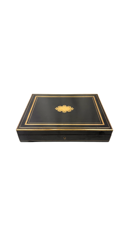 Napoléon III French Ebonized Game Box with Key