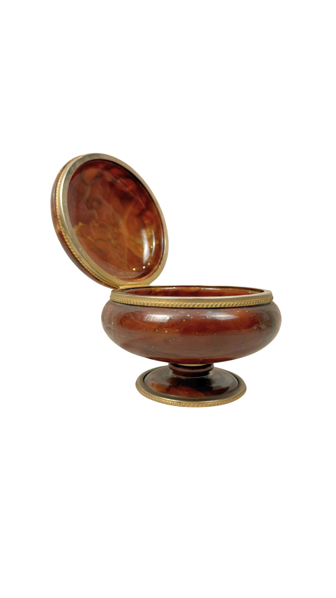 Alabaster Box with Brass Trim