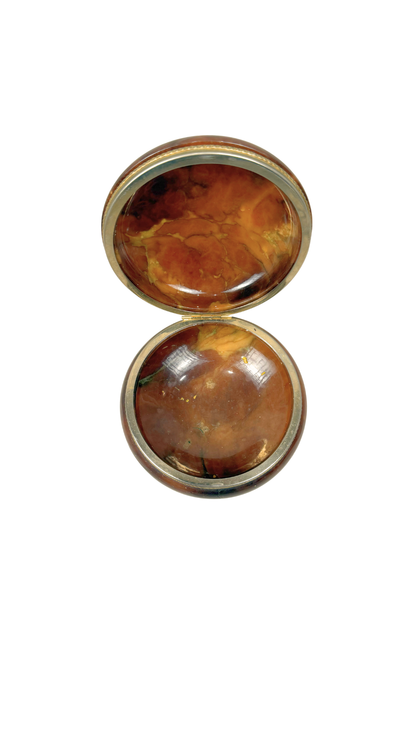 Alabaster Box with Brass Trim