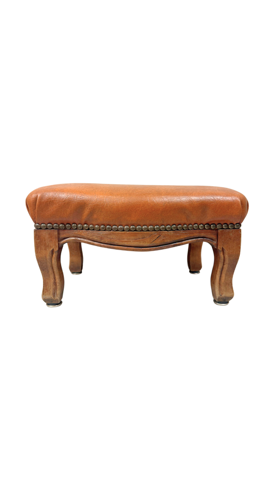 French Leather Footstool