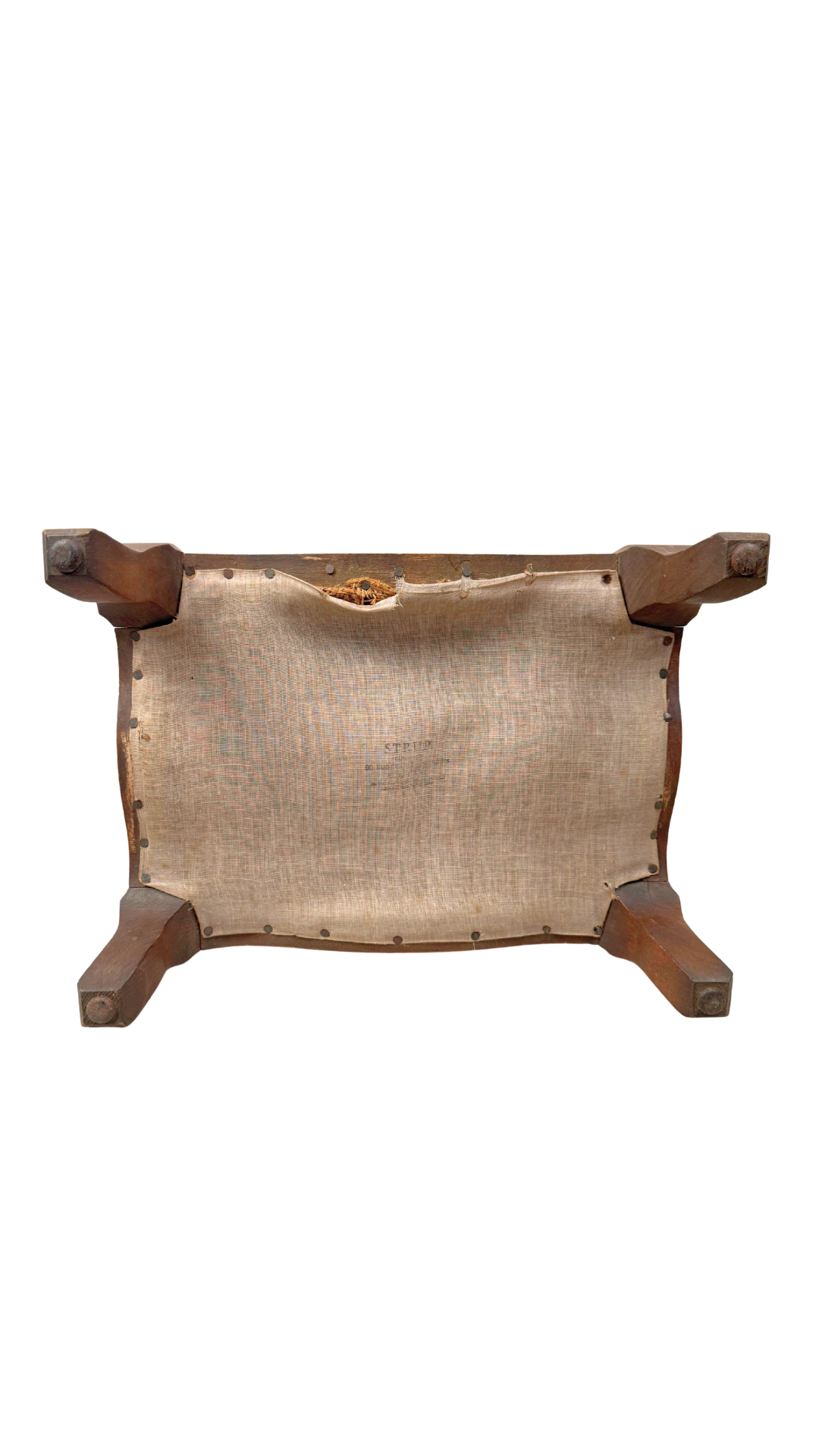 French Footstool in Blue Velvet