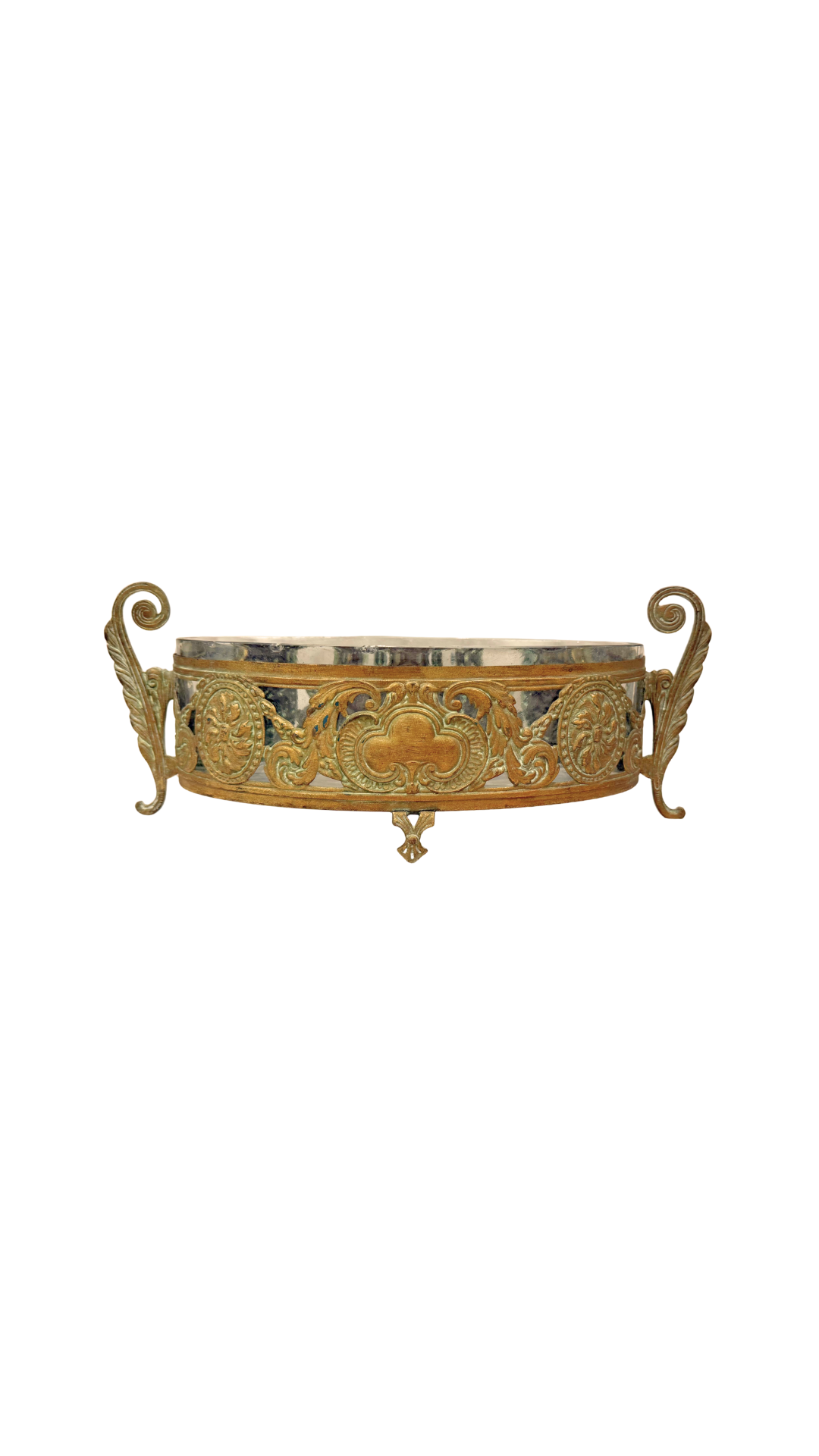 French Gilt Metal & Glass Jardinière