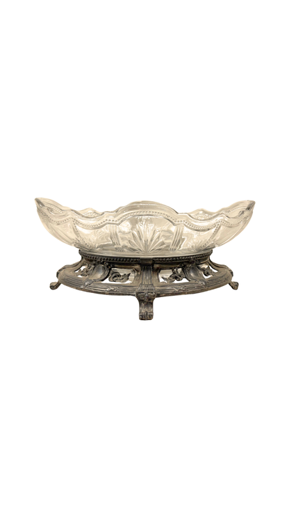 French Silverplate & Glass Jardinière