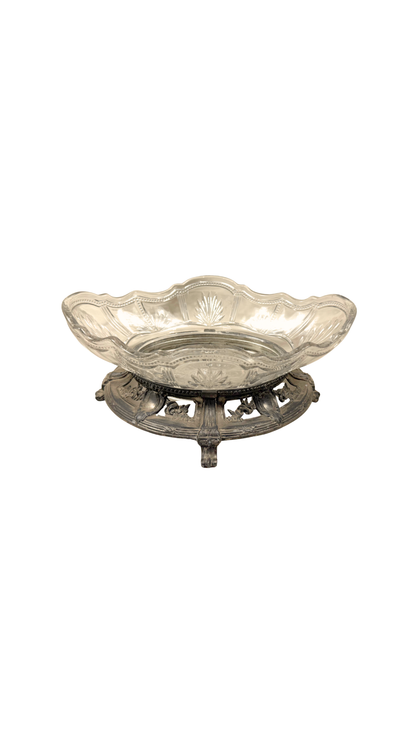 French Silverplate & Glass Jardinière