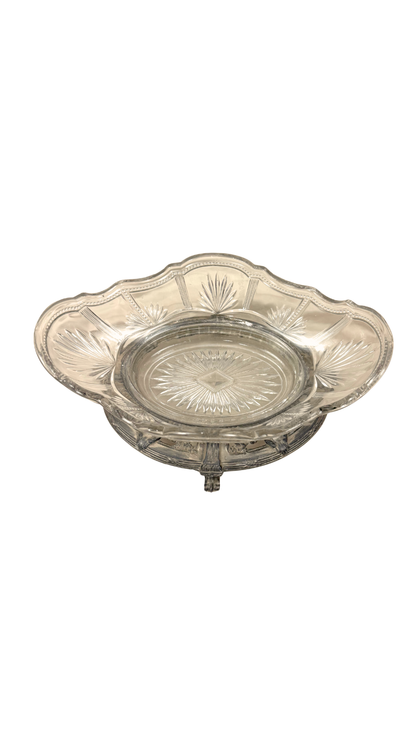 French Silverplate & Glass Jardinière