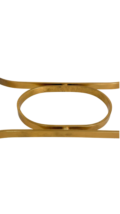 French Oval Marble-Top Brass Center Table