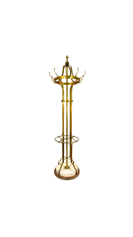 French Brass Coat & Umbrella Stand