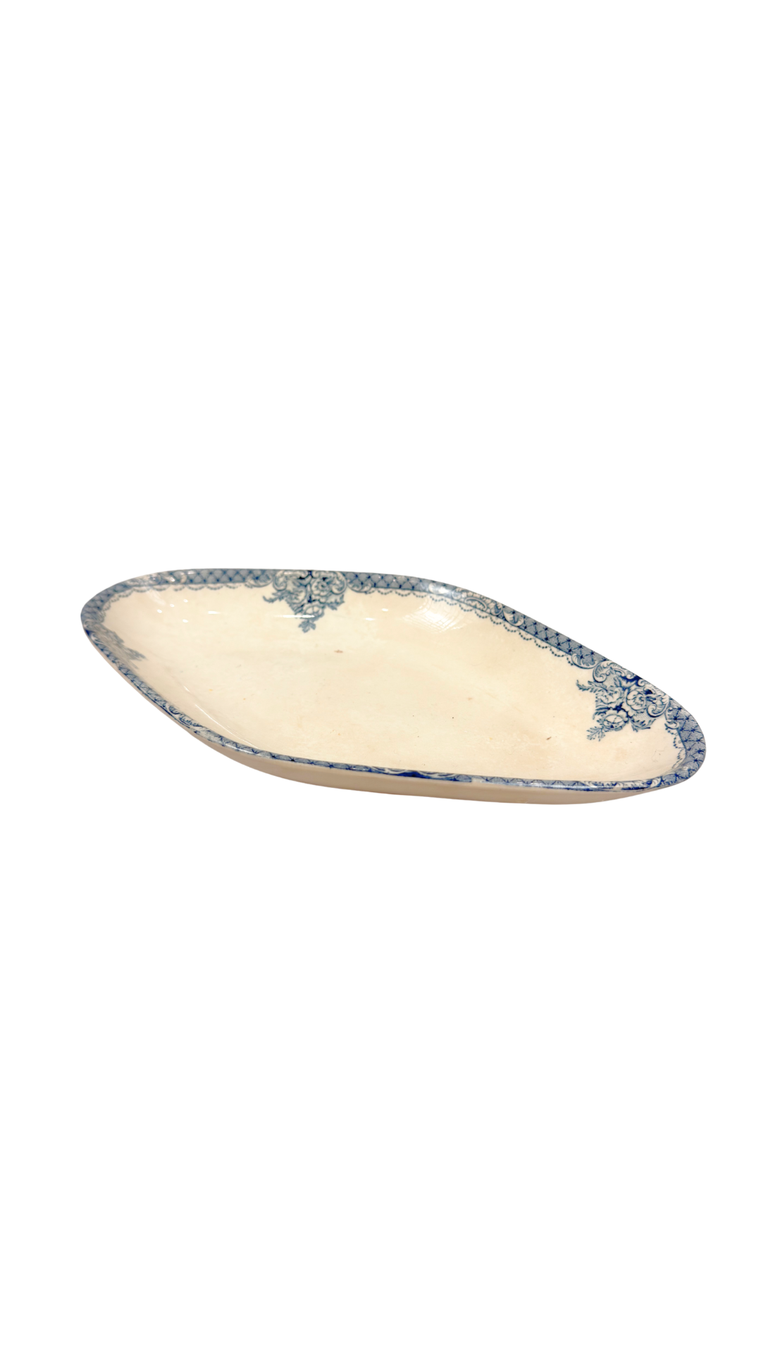 Small French Blue Transfer Ironstone Dish