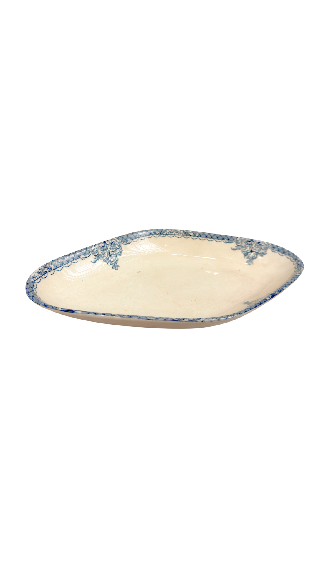 Small French Blue Transfer Ironstone Dish