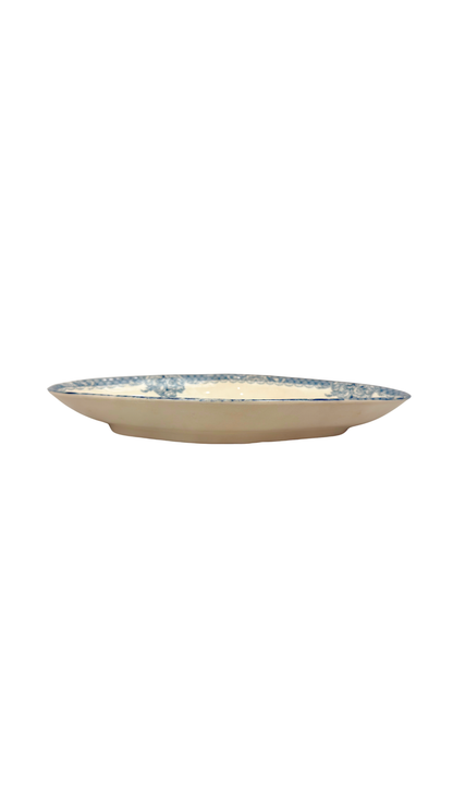 Small French Blue Transfer Ironstone Dish