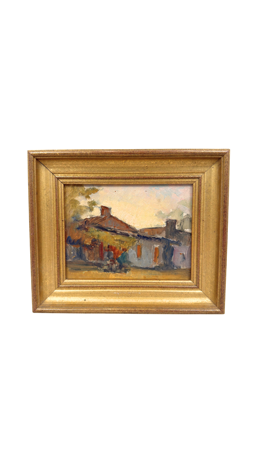 French Village Street Oil Painting