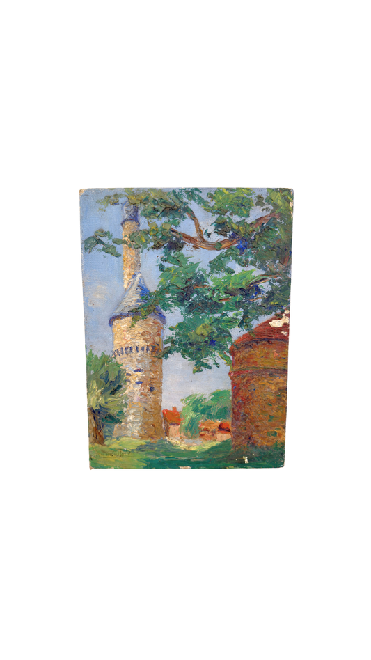 French Impasto Landscape La Tour de Bonvouloir, Orne
