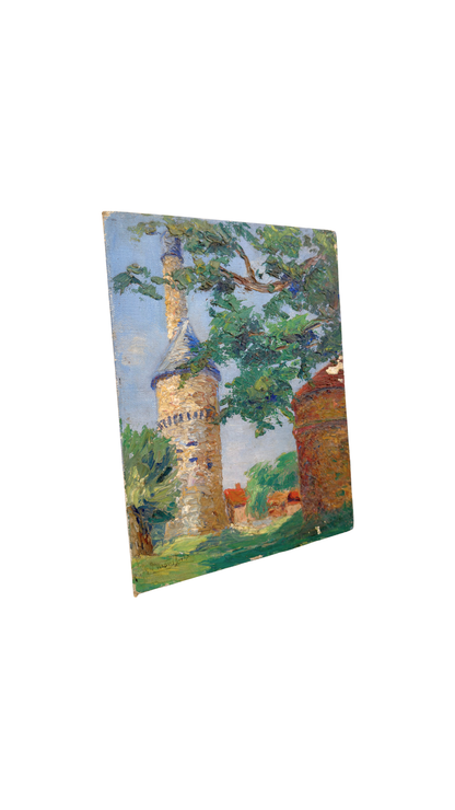 French Impasto Landscape La Tour de Bonvouloir, Orne