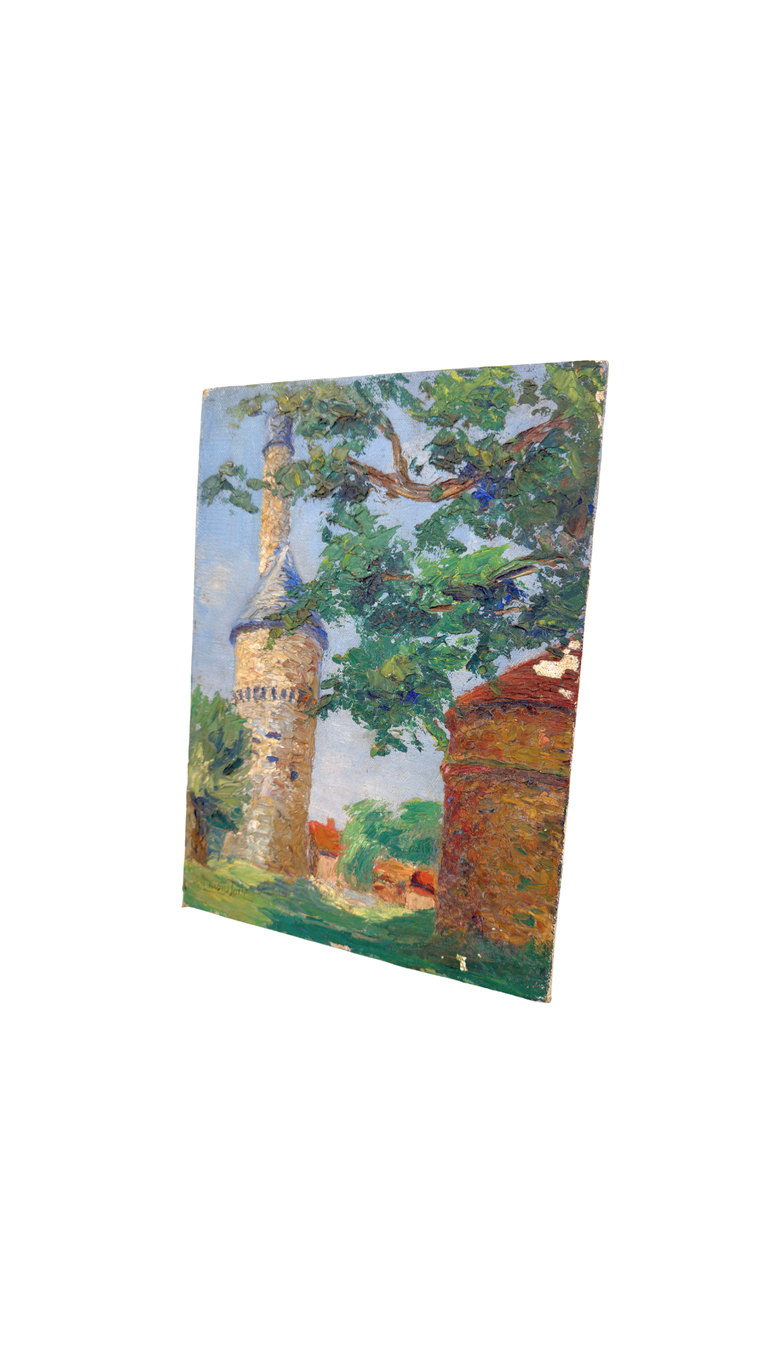 French Impasto Landscape La Tour de Bonvouloir, Orne