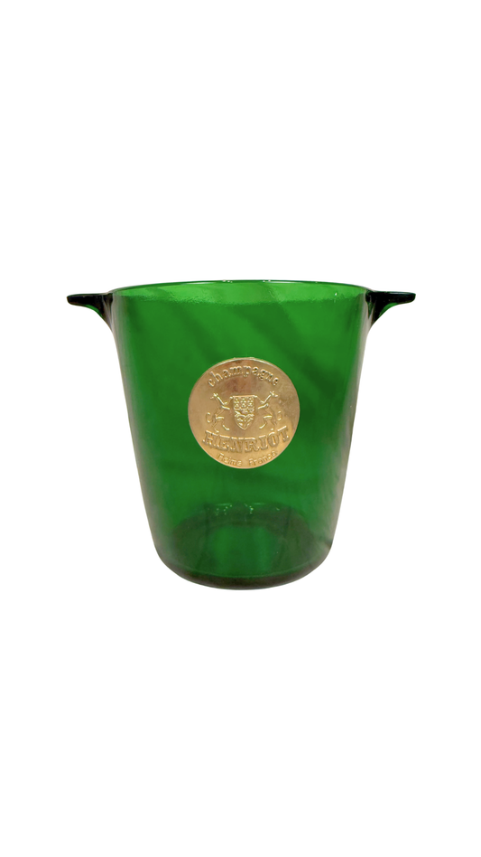 Champagne Henriot Green Glass Ice Bucket