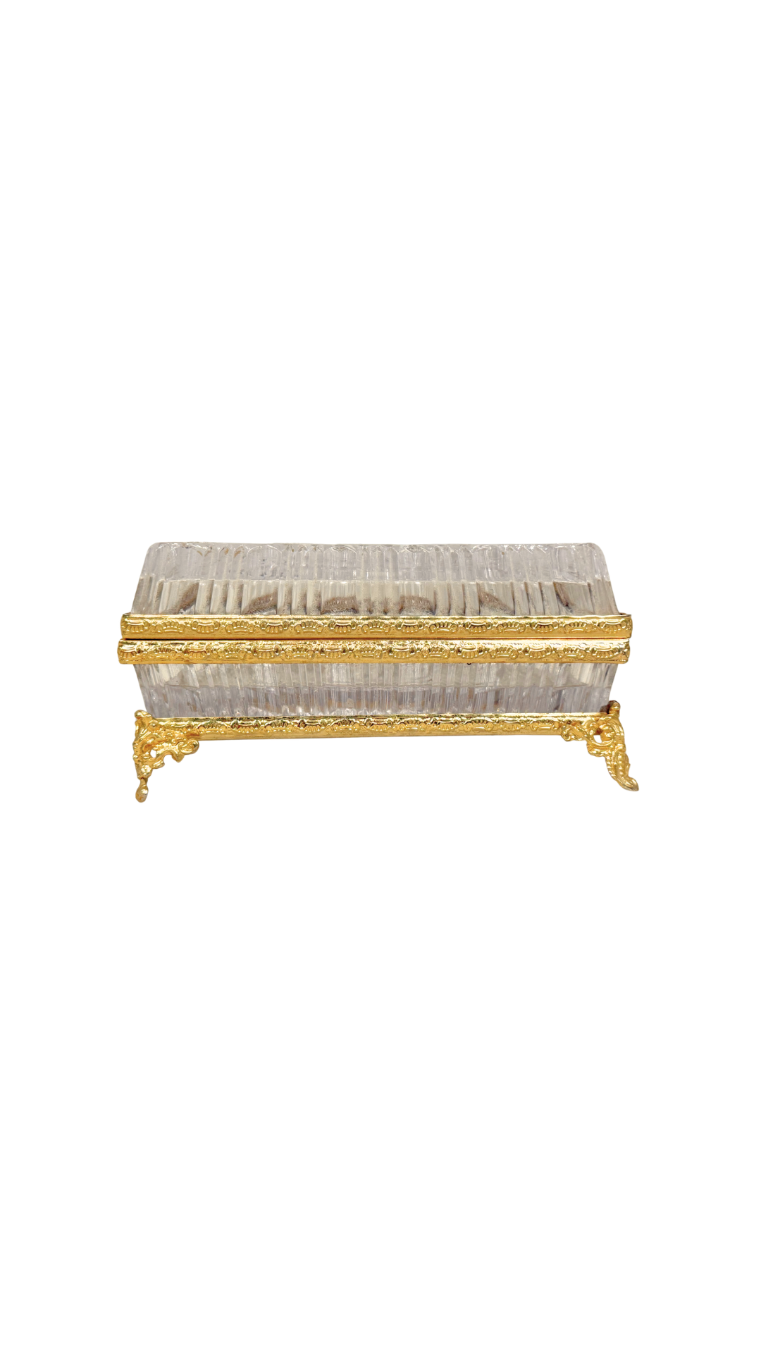 French Crystal Ormolu Hinged Box